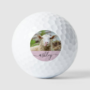 Sheep show tongue golf balls