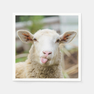 Sheep show tongue napkin