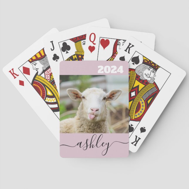 Sheep show tongue playing cards (Back)