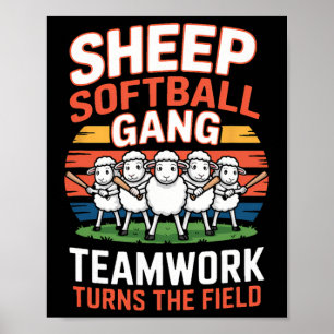 Sheep Softll Gang Teamwork Turns The Field Fun _1  Poster