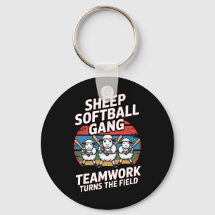 Sheep Softll Gang Teamwork Turns The Field Fun Key Ring