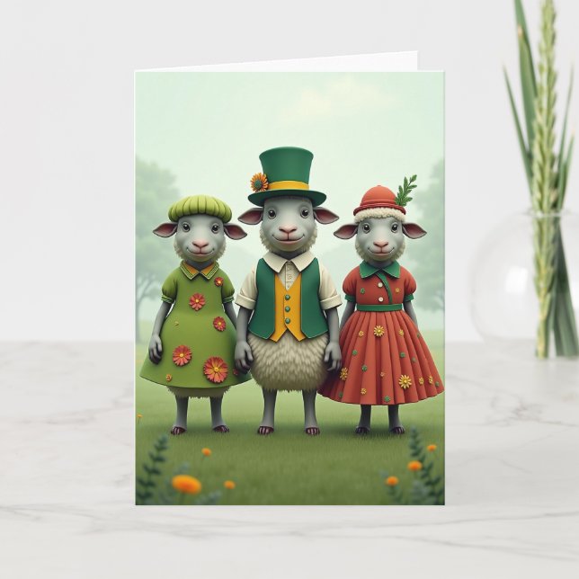 Sheep Springtime Friends Card (Front)