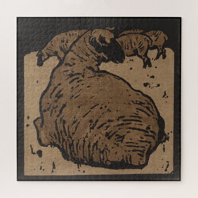 Sheep - Square Animals Illustration Jigsaw Puzzle (Horizontal)