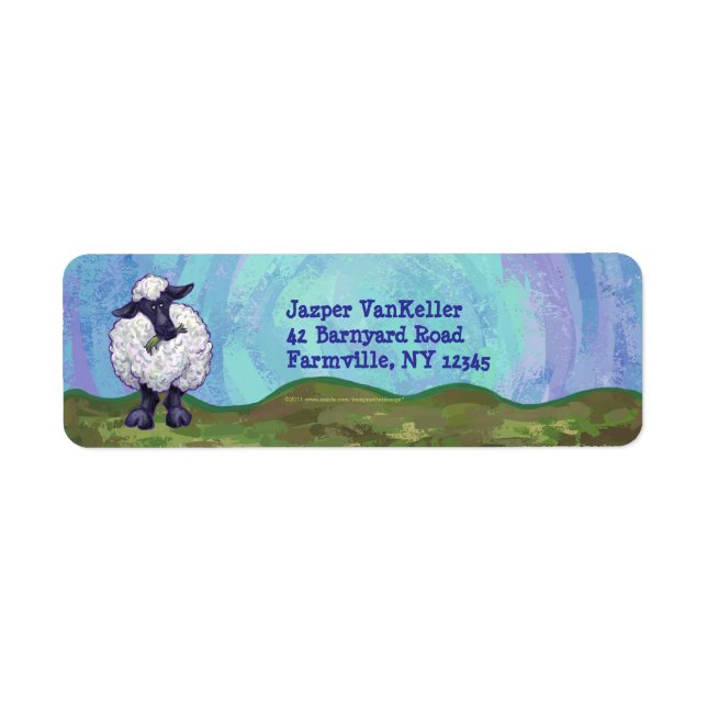 Sheep Stationery Return Address Label (Front)