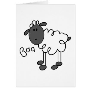 Sheep Stick Figure Card