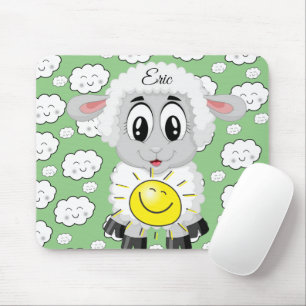 Sheep Sun Clouds Green Mouse Pad! Mouse Pad