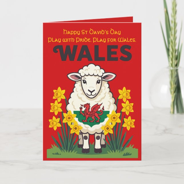 Sheep Support Wales St Davids Day Design Card (Front)