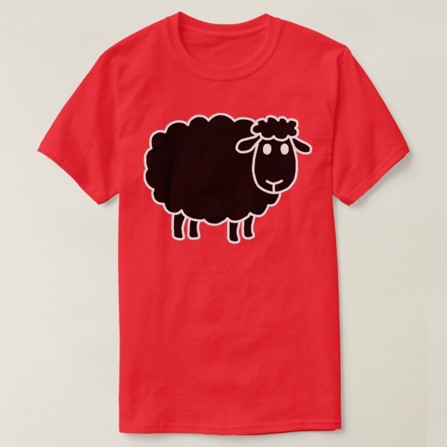 Sheep That Is Black Funny Jokes Sarcastic  T-Shirt (Design Front)