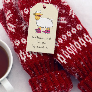 Sheep theme knitters gift tag