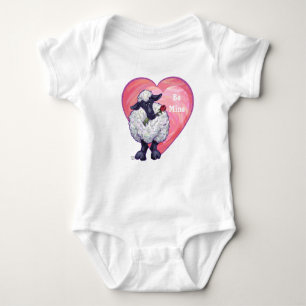 Sheep Valentine's Day Baby Bodysuit