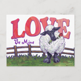 Sheep Valentine's Day Holiday Postcard