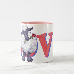 Sheep Valentine's Day Two-Tone Coffee Mug