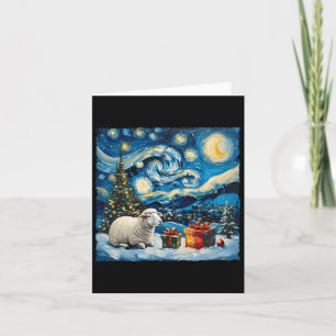 Sheep Van Gogh Style Starry Night Christmas Winter Card