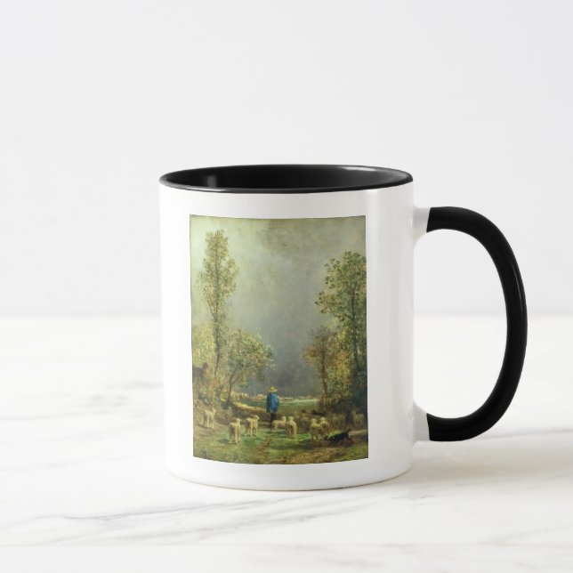 Sheep watching a Storm Mug (Right)