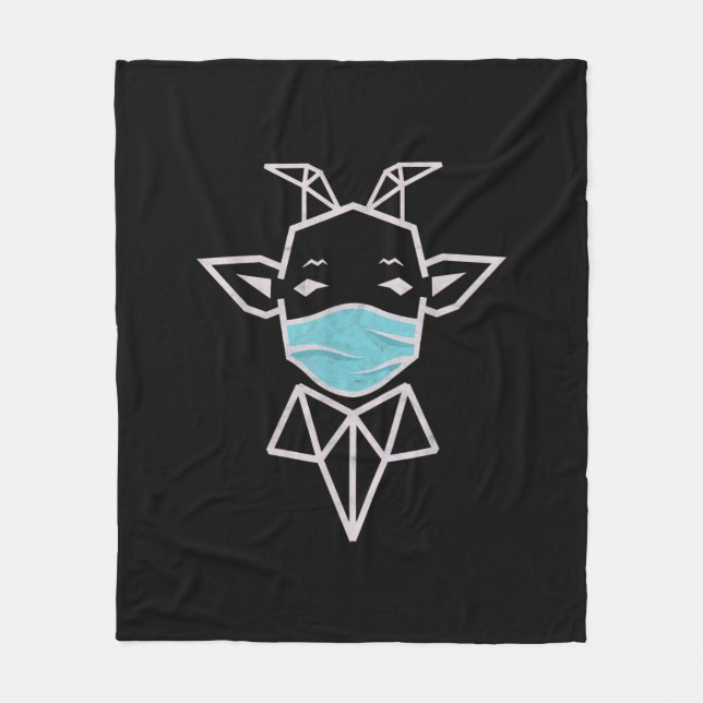Sheep Wearing Mask | Simple Sheep Present Fleece Blanket (Front)