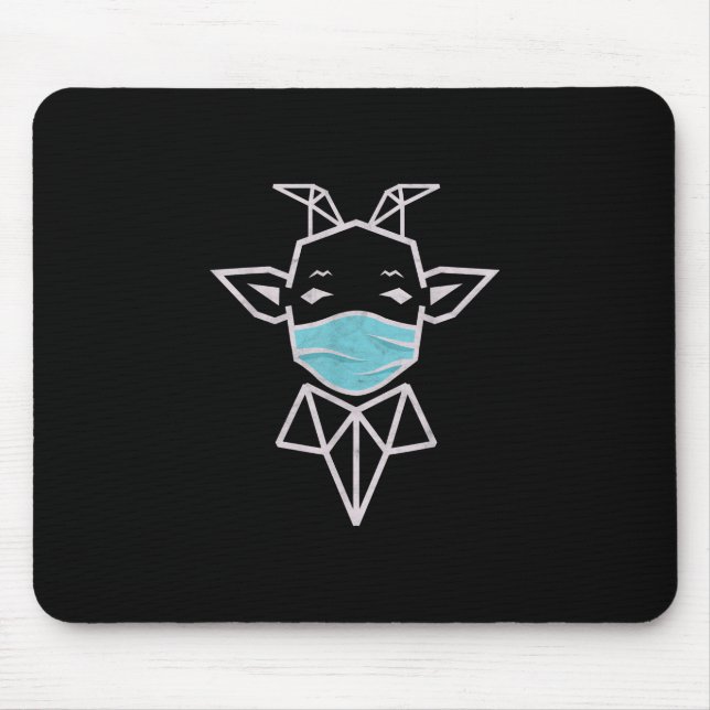 Sheep Wearing Mask | Simple Sheep Present Mouse Pad (Front)