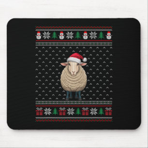Sheep Wearing Santa Hat Ugly Xmas Sheep Lovers  Mouse Pad