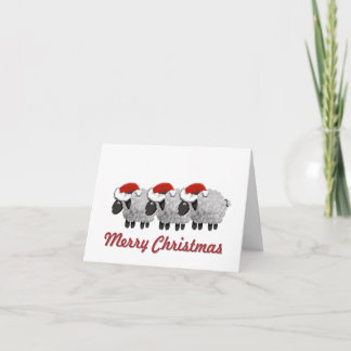 Sheep wearing Santa hats no photo Card