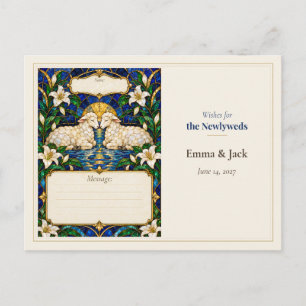 Sheep Wedding Guest Book Wishes Postcard