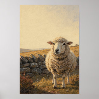 Sheep Whimsical Farm Fauna Art Print
