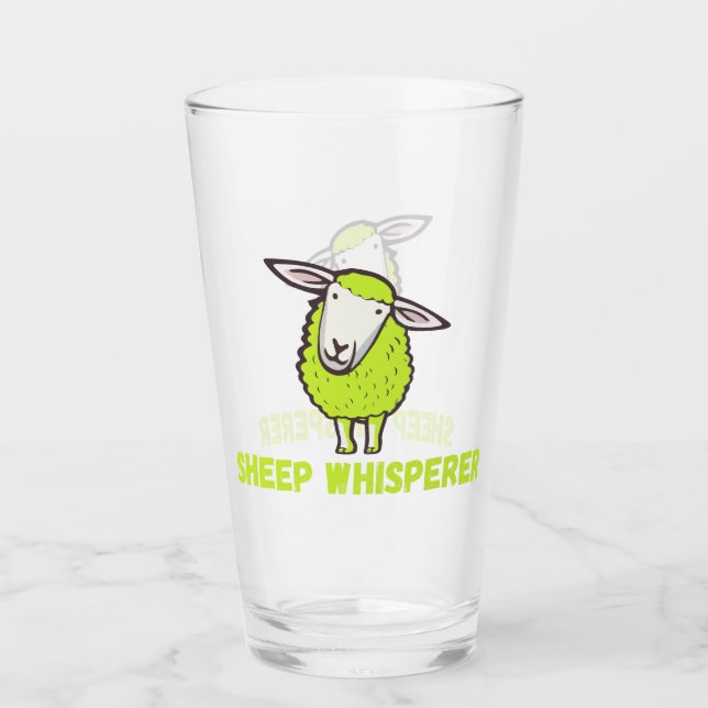 Sheep Whisperer Cute Funny Sheep Glass (Front)