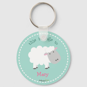 Sheep White Keychain