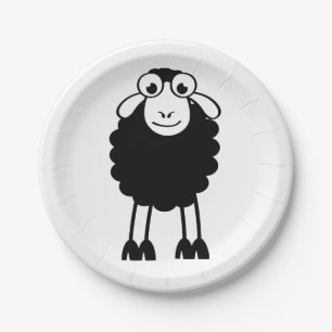 Sheep, white or black. Dream or sleep Paper Plate