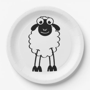 Sheep, white or black. Dream or sleep Paper Plate