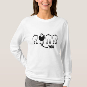 Sheep, white or black, of the family T-Shirt