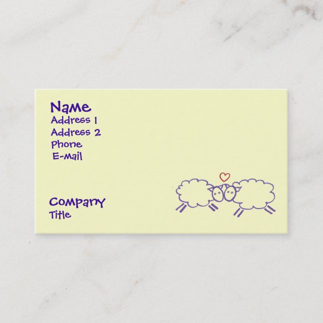 Sheep with Heart Business Card (Front)
