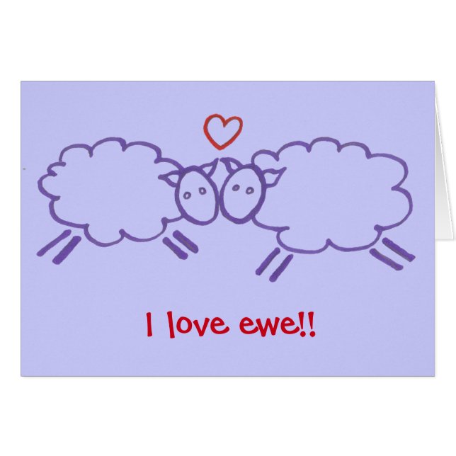 Sheep with Heart I love ewe! (Front Horizontal)