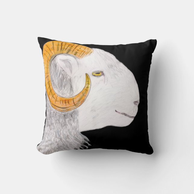 Sheep with horns cushion (Front)
