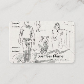 Sheep with people Drawing Business Cards