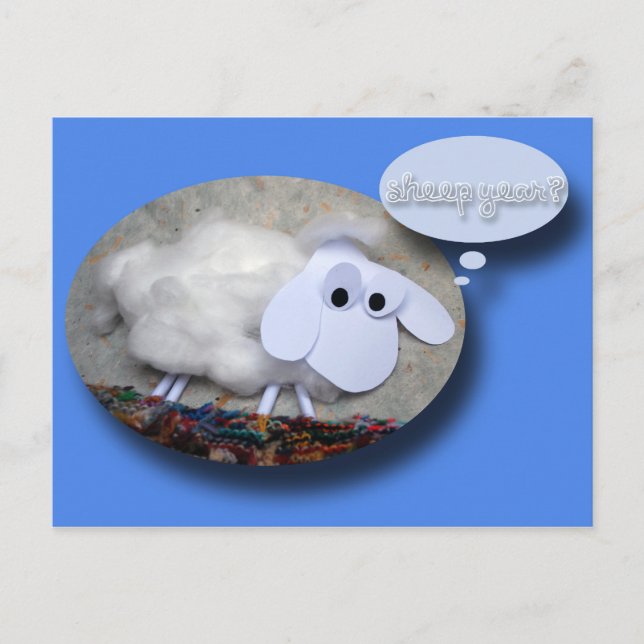 Sheep Year Cute Chinese New Year Birthday Zodiac P Holiday Postcard (Front)