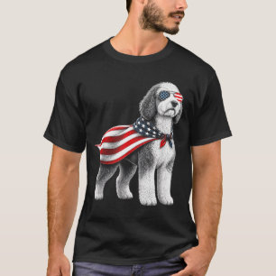 Sheepadoodle 4th Of July Aamerican Flag Dog T-Shirt