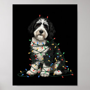 Sheepadoodle Christmas I'm Fine Everything Is Fine Poster