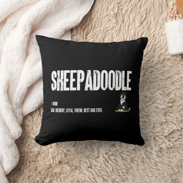 Sheepadoodle Dog Definition, Doodle Dog Noun Gifts Cushion (Blanket)