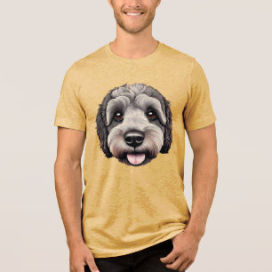 Sheepadoodle happy face BW-3 Tri-Blend Shirt