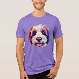 Sheepadoodle happy face full of colour! Tri-Blend shirt