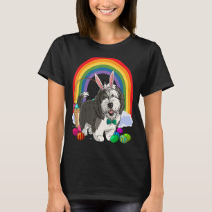 Sheepadoodle Puppy Happy Easter Eggs Bunny Dog T-Shirt
