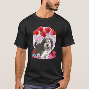 Sheepadoodle Puppy Heart Valentine Day Dog Premium T-Shirt