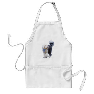 Sheepadoodle With Blue Chequered Scarf Standard Apron