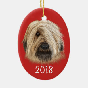 Sheepdog Portrait Keepsake Year Ceramic Ornament