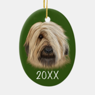 Sheepdog Portrait Keepsake Year Ceramic Ornament
