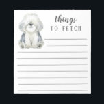Sheepdog Things to Fetch Notepad<br><div class="desc">Adorable sheepdog things to fetch notepad with lines.  Easy to personalise with your message.  Visit our shop to view a large assortment of dog breeds.</div>