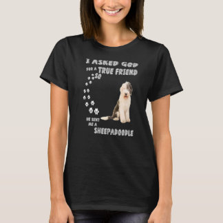Sheepdoodle Dog Quote Mum Sheepdogpoo Dad Cute She T-Shirt