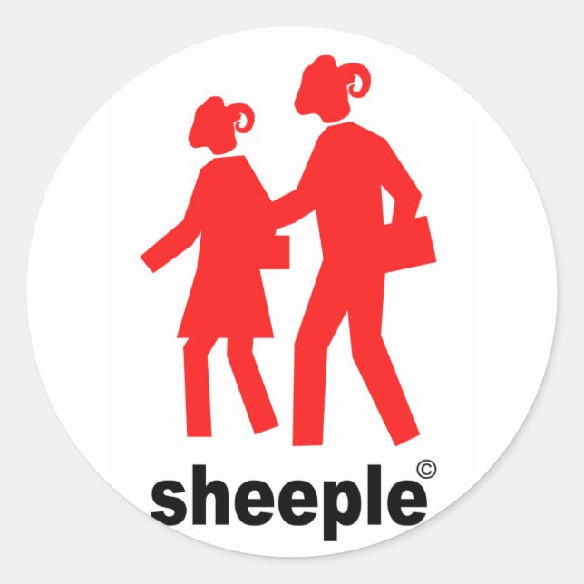 Sheeple Classic Round Sticker (Front)