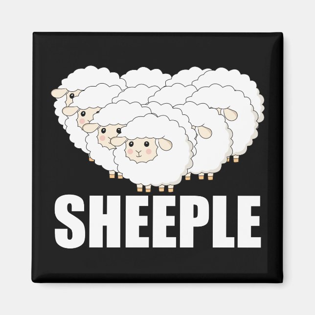 Sheeple Question Nothing Remain Terrified - Sheep Magnet (Front)