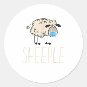 Sheeple sheep wear mask funny TShirt Classic Round Sticker
