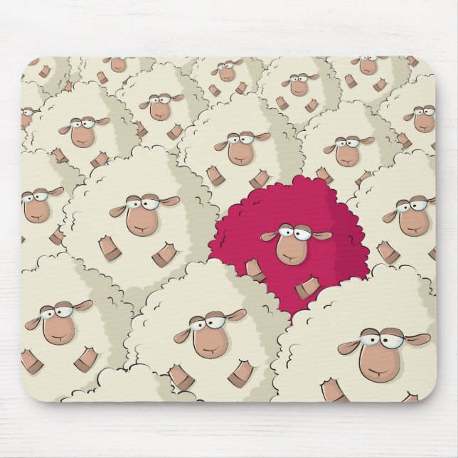 Sheeps Pattern Mouse Pad (Front)